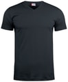 Heren T-shirt V Hals Clique Basic 029035 Zwart